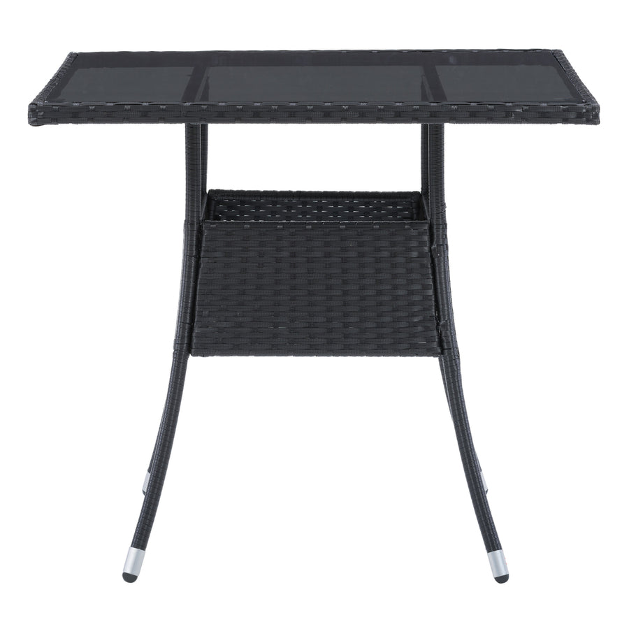 CorLiving Parksville Patio Square Dining Table in Black Image 1