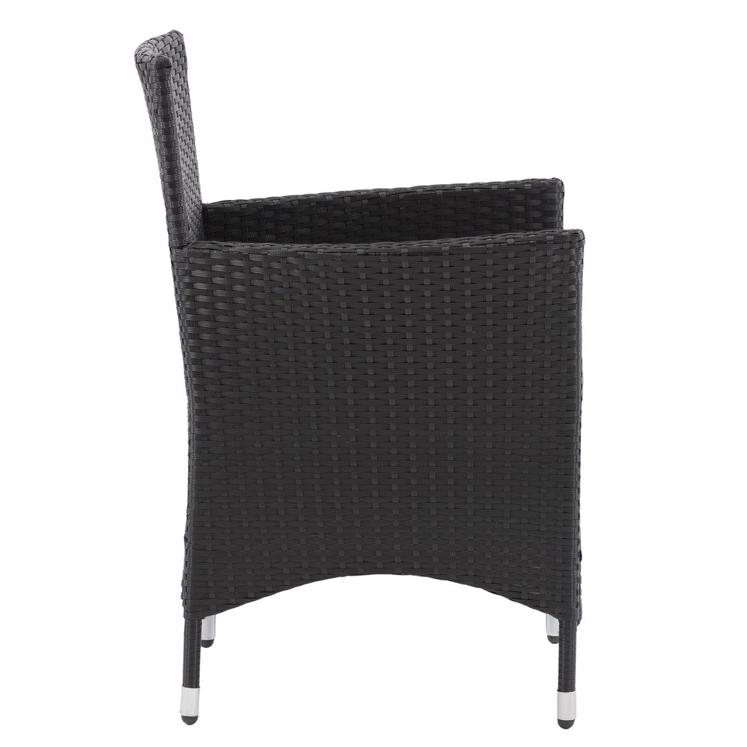 CorLiving Parksville Patio Dining Armchair Set - Black with Ash Grey Cushions, 2pc Image 3