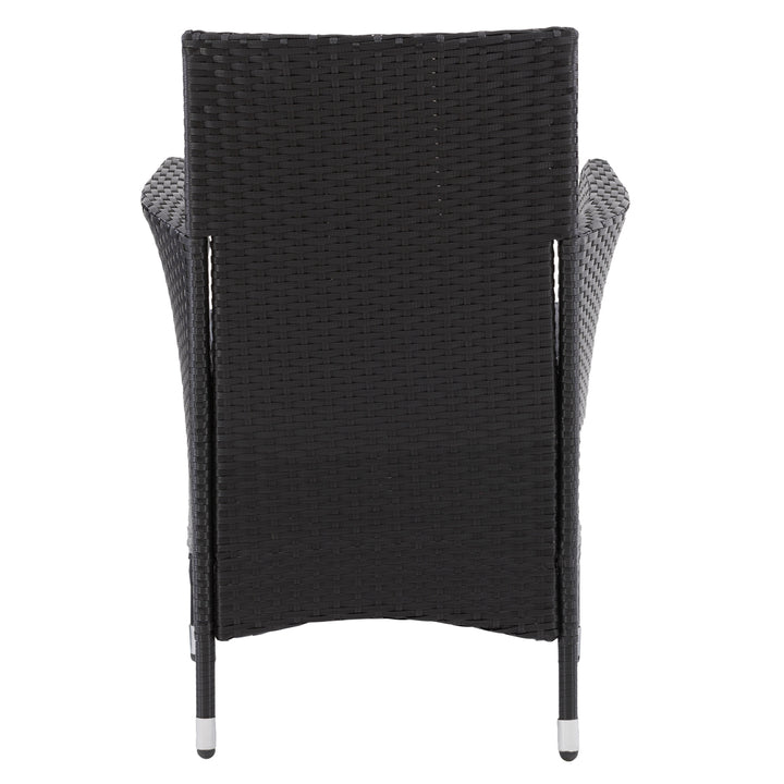 CorLiving Parksville Patio Dining Armchair Set - Black with Ash Grey Cushions, 2pc Image 4