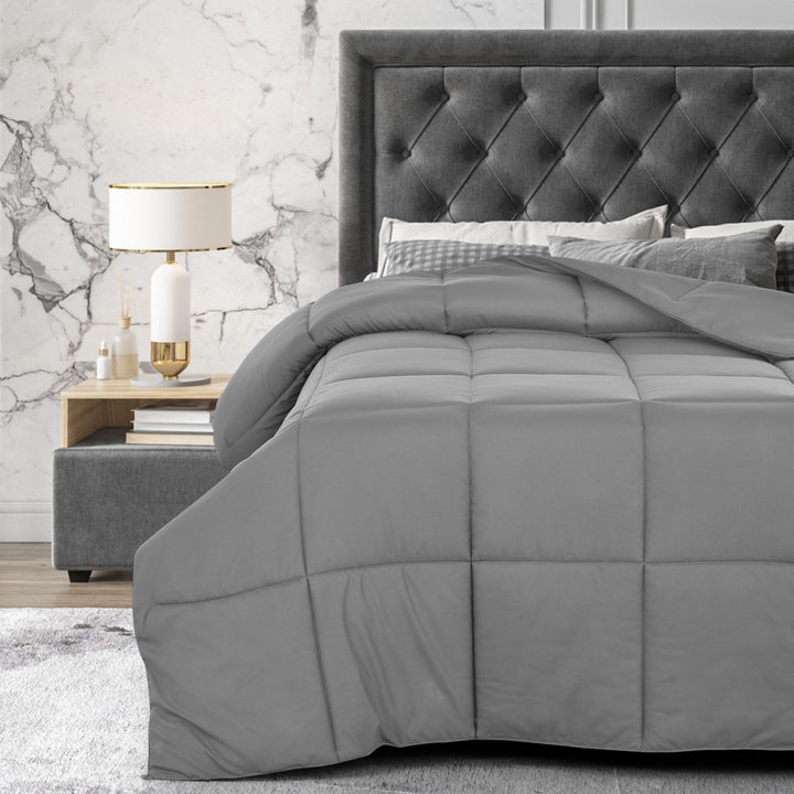 Down Alternative Hypoallergenic Microfiber Comforter Duvet Insert (Grey) Image 5