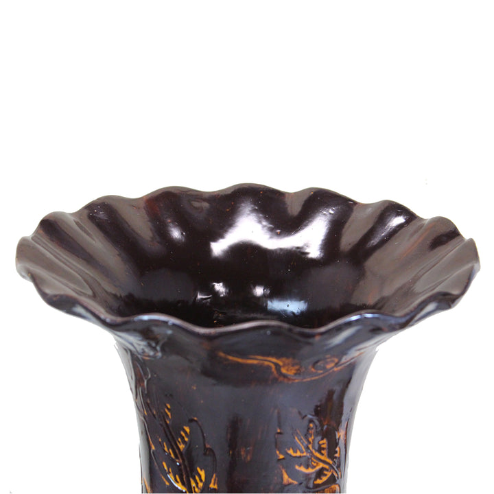 Tall Floor Vase, Traditional Brown home interior Vase, Ceramic Flower Holder Centerpiece for room decor, Livingroom Image 4