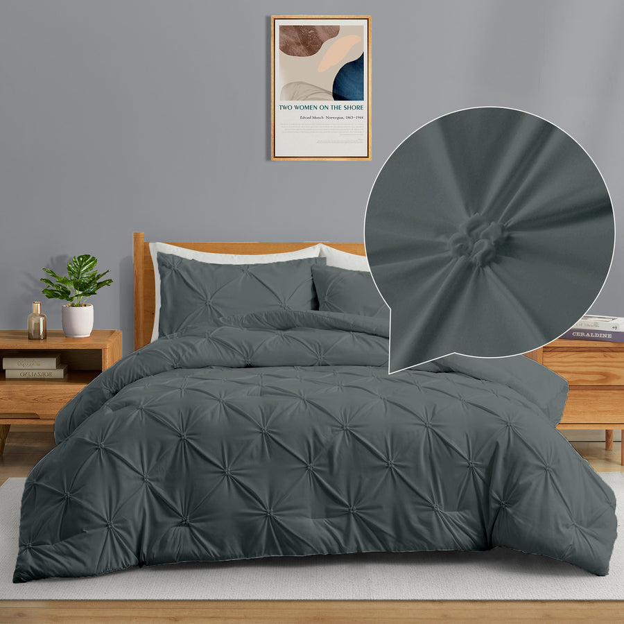 Pinch Pleat Duvet and Comforter Set - All Season Down Alternative Comforter Image 1