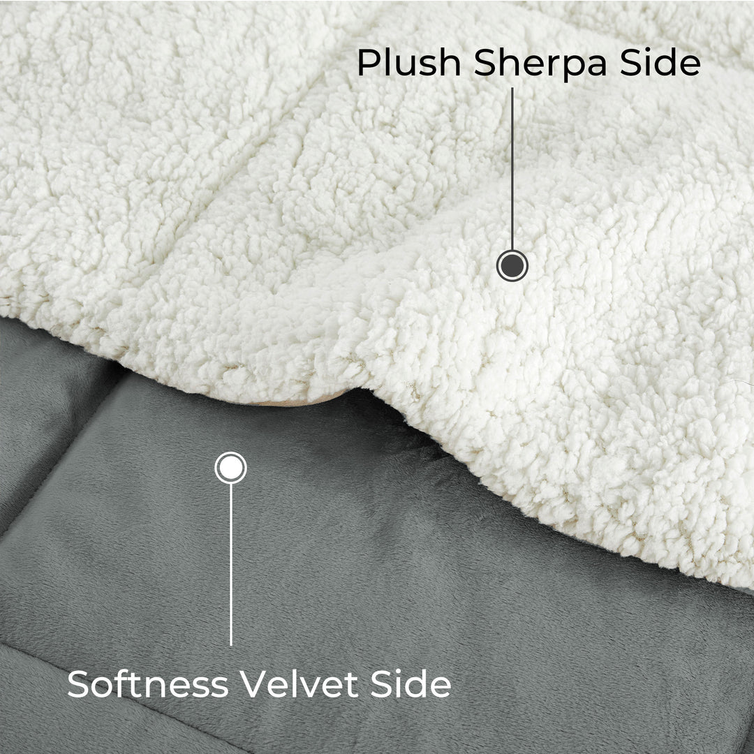 3 Piece Faux faux Comforter Set, Soft Plush Velvet Fluffy Comfy Comforter Reversible Winter Comforter Set Image 5