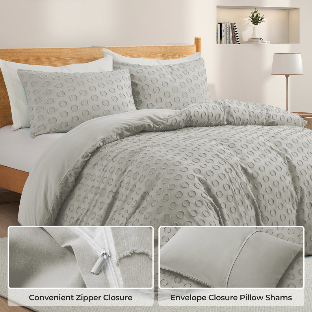 Plush Duvet Cover and Sham Set with Zipper Closure and Corner Ties Image 4