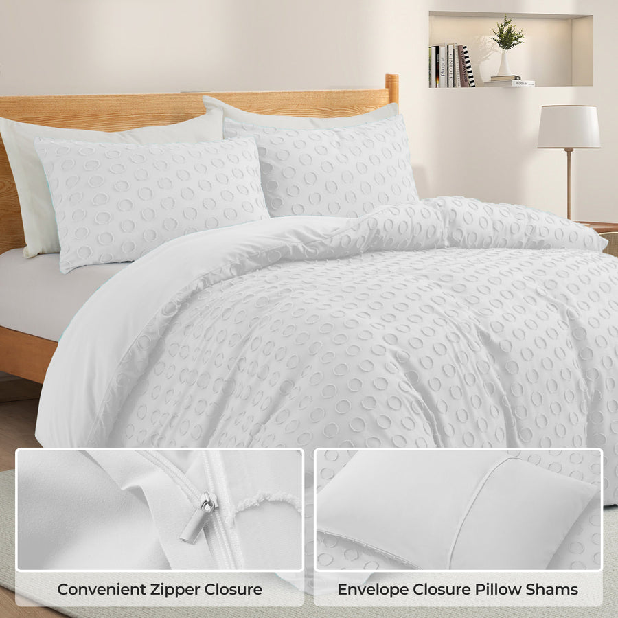 Washed Duvet Cover Set, 2 Or 3 Pieces with Zipper Closure Image 1