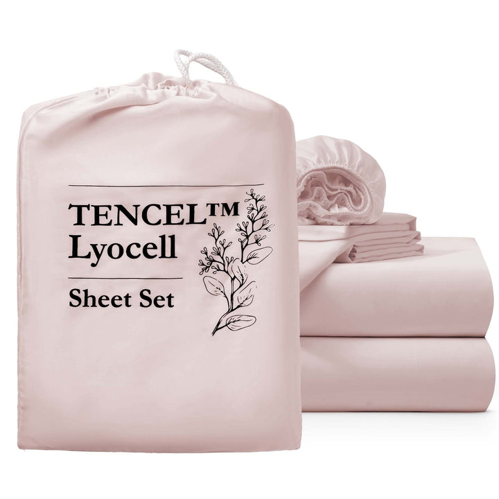 Tencel Lyocell Bed Sheets Silky Soft and Smooth Breathable Sheets, Luxury Hotel Bedding Image 4