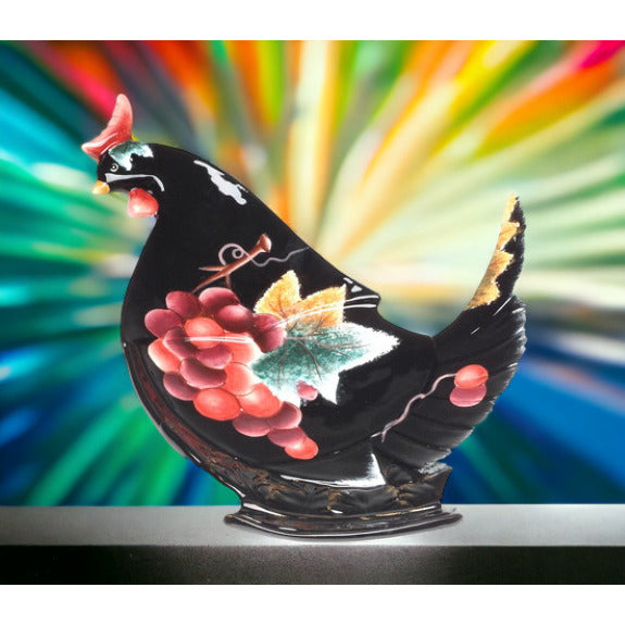 Ceramic Black Chicken Plate, Home Dcor, , , Kitchen Dcor, Farmhouse Dcor, , Image 1