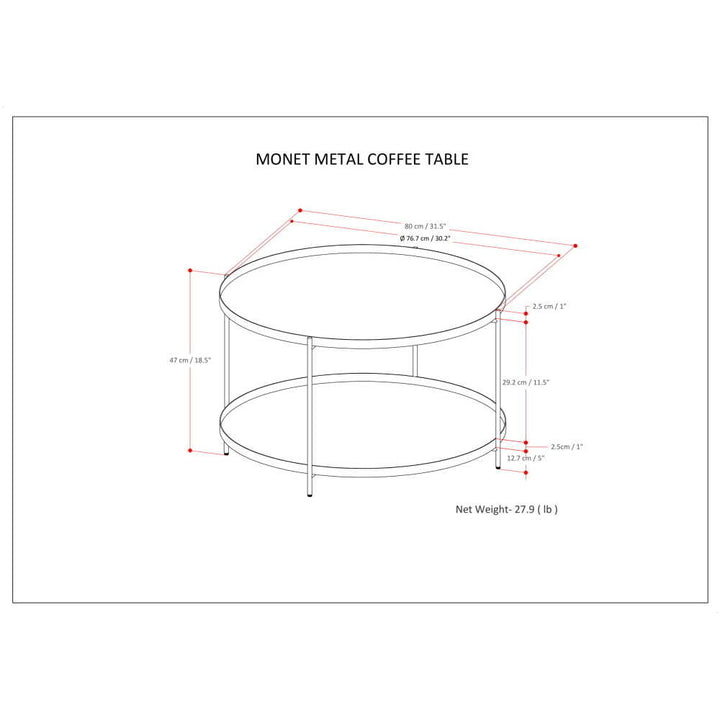 Monet Metal Coffee Table Image 10