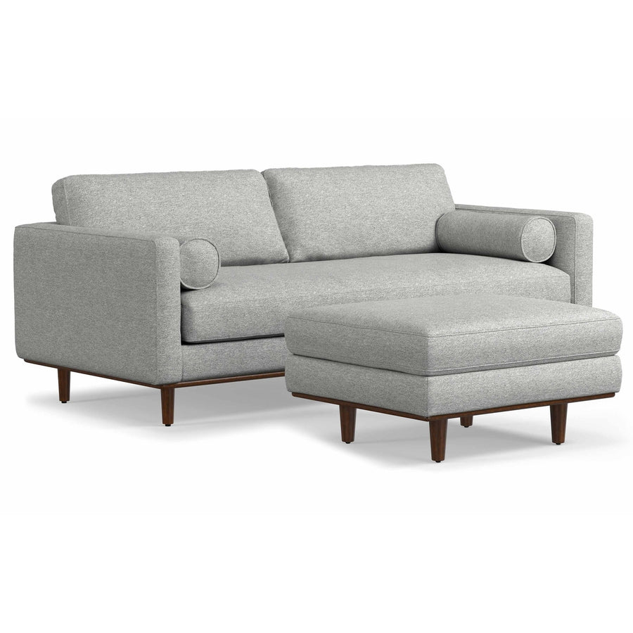 Morrison 89-inch Sofa and Ottoman Set in Woven-Blend Fabric Image 1