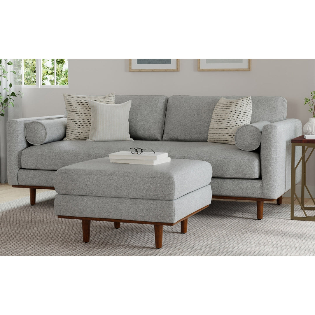 Morrison 89-inch Sofa and Ottoman Set in Woven-Blend Fabric Image 3