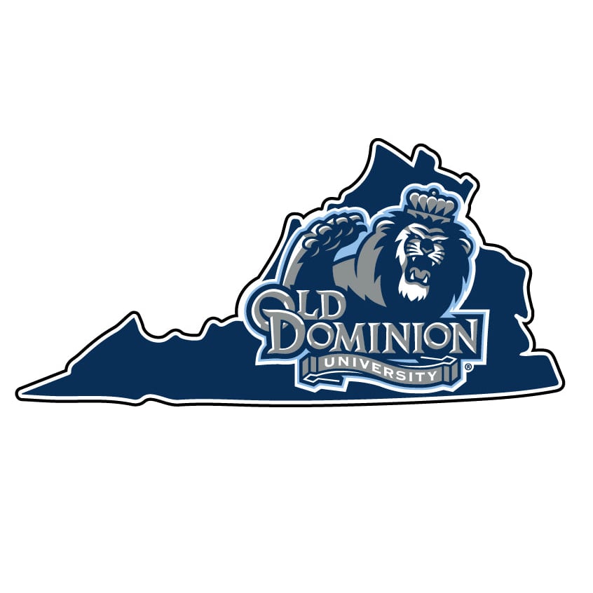 Old Dominion Monarchs 4-Inch State Shape NCAA Vinyl Decal Sticker for Fans, Students, and Alumni Image 1