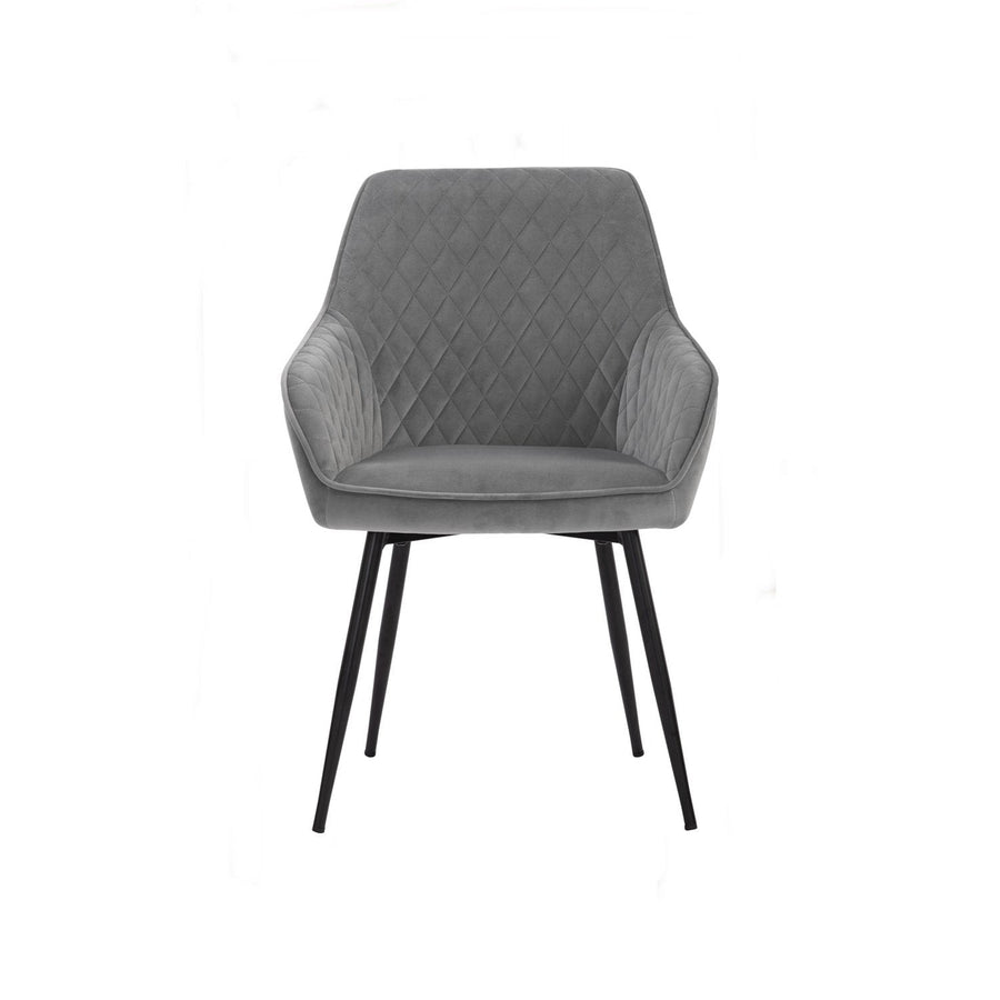 Hakon Dining Chair - Grey Velvet Image 1