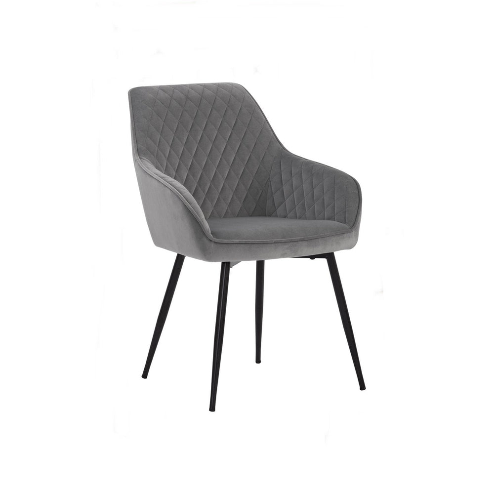 Hakon Dining Chair - Grey Velvet Image 2