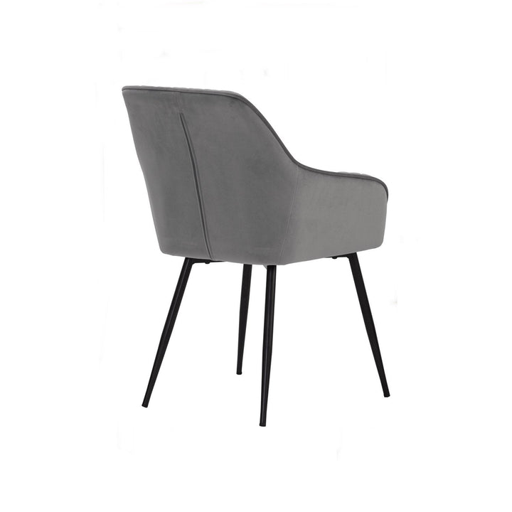 Hakon Dining Chair - Grey Velvet Image 4