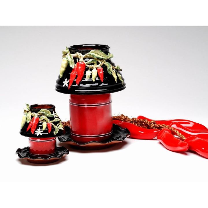 Ceramic Large Size Chili Pepper Candle Shade and Base, Home Dcor, , , Kitchen Dcor, Farmhouse Dcor Image 3