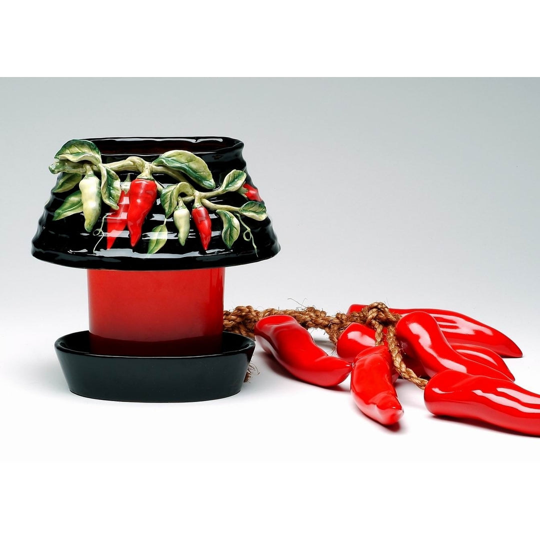 Ceramic Medium Chili Pepper Candle Holder Shade and Base, Home Dcor, , , Kitchen Dcor, Farmhouse Dcor Image 3