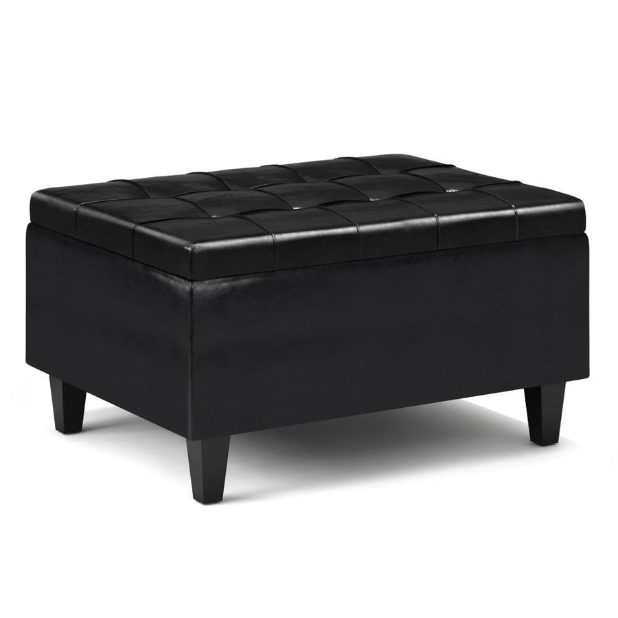Harrison Small Coffee Table Ottoman in Vegan Leather Image 1