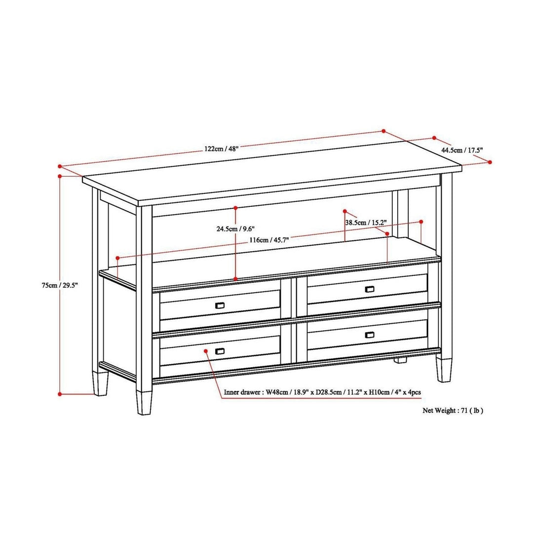 Warm Shaker Console Table Image 9