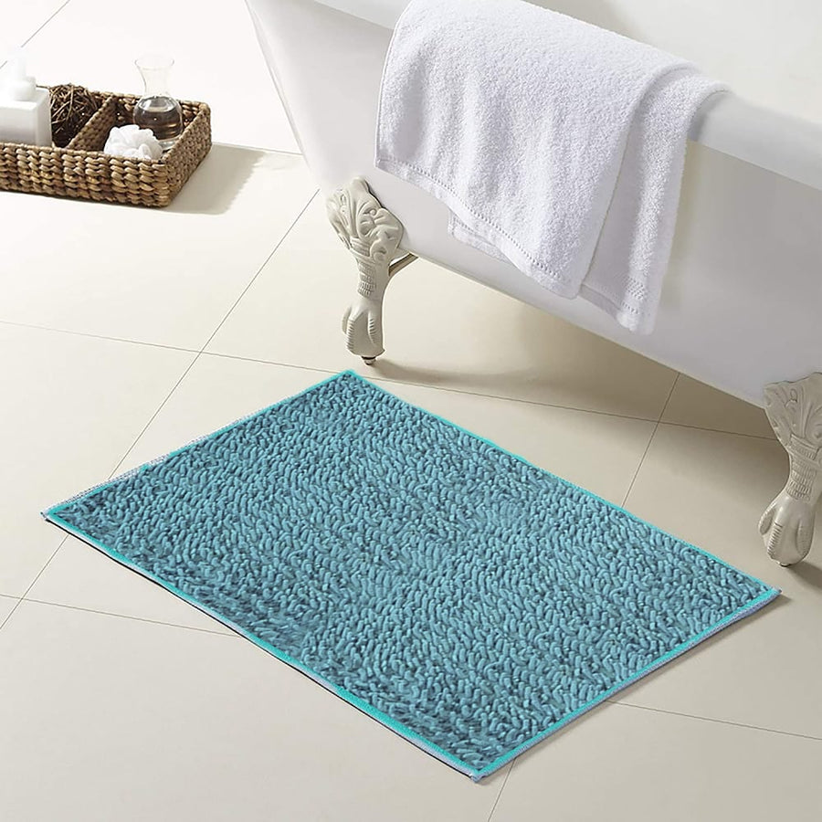 2-Pack: Ultra-Soft Quick-Dry Shaggy Chenille Plush Absorbent Non Slip Ivy Bath Mat Image 1