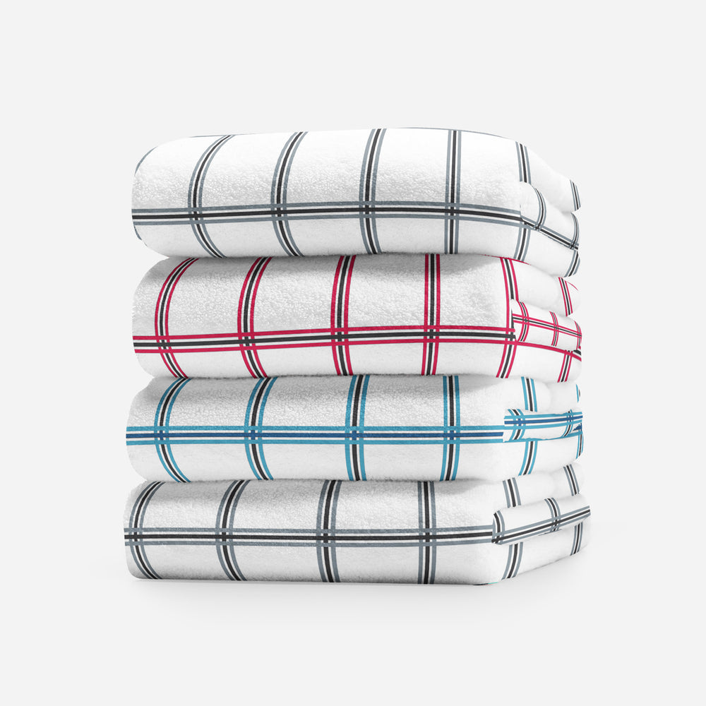 3-Pack: Oversized Absorbent Ultra-Soft 100% Cotton Plaid Premium Kitchen Dish Linen Towels 15"x25" Image 2