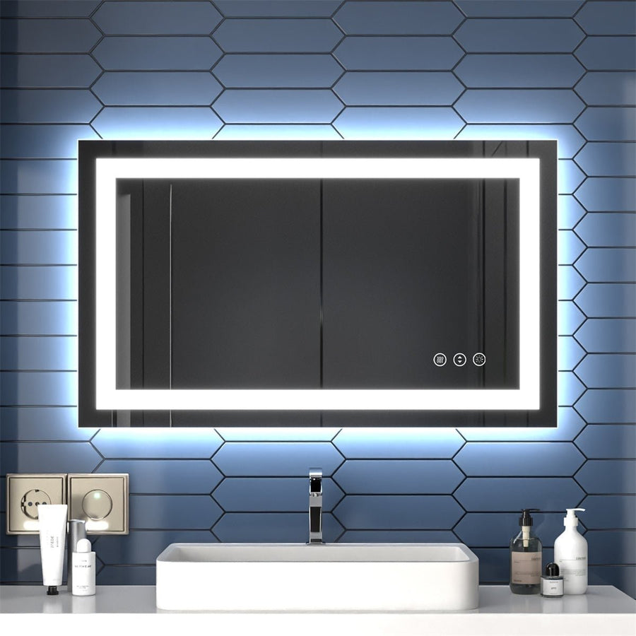 Apex 40" W x 24" H LED Bathroom Light Mirror,Anti Fog,Dimmable,Dual Lighting Mode,Tempered Glass Image 1