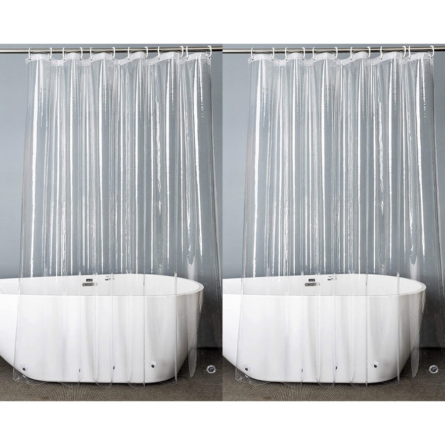 2-Pack: Premium Heavy Weight Clear Shower Curtain Liner 70"x84" Image 1