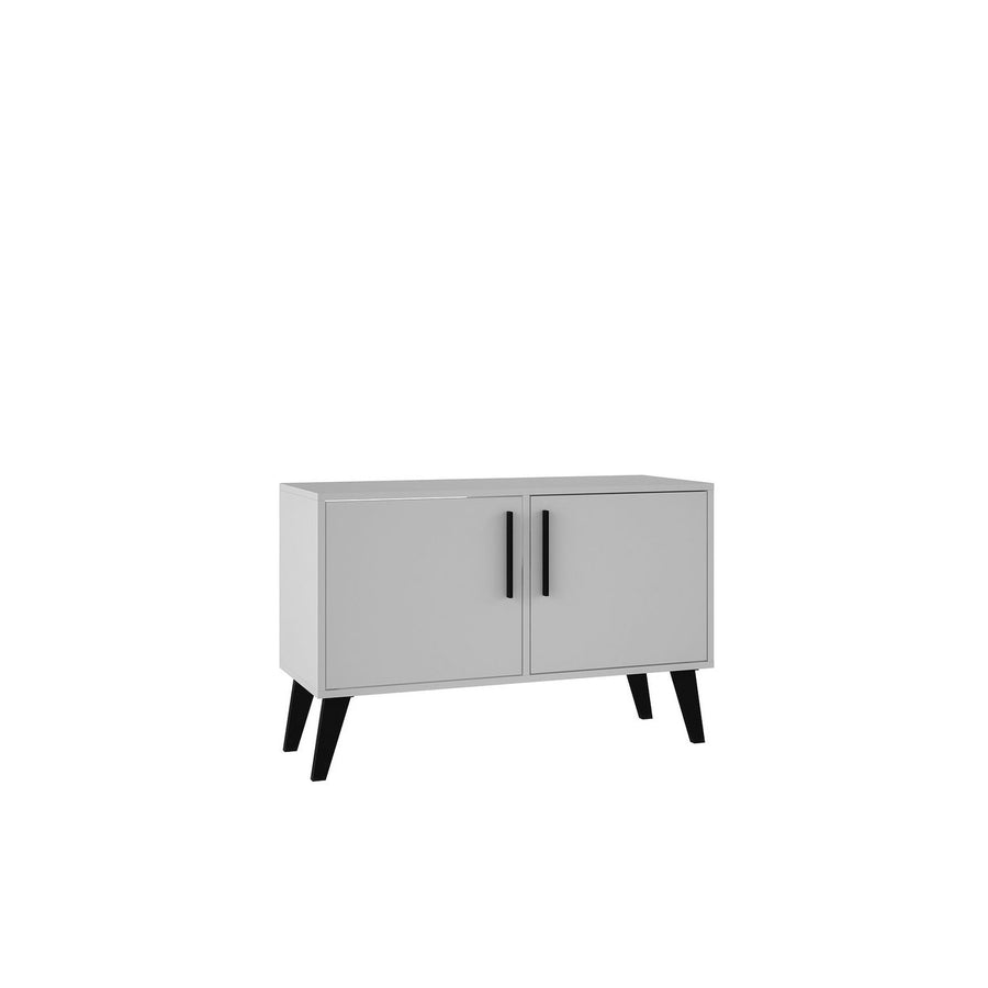 Mid-Century- Modern Amsterdam Double Side Table 2.0 with 3 Shelves Image 1