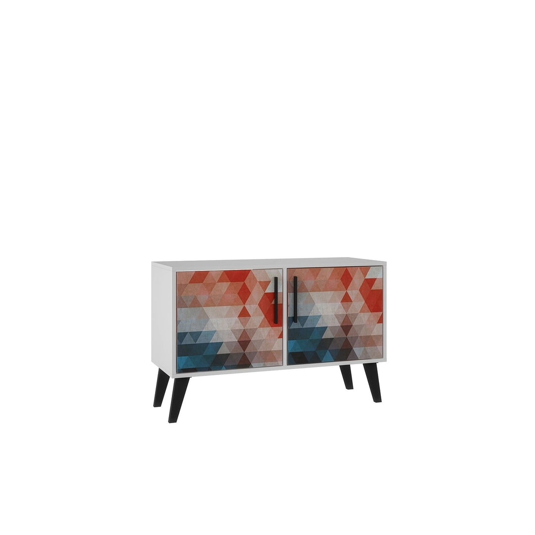 Mid-Century- Modern Amsterdam Double Side Table 2.0 with 3 Shelves Image 4