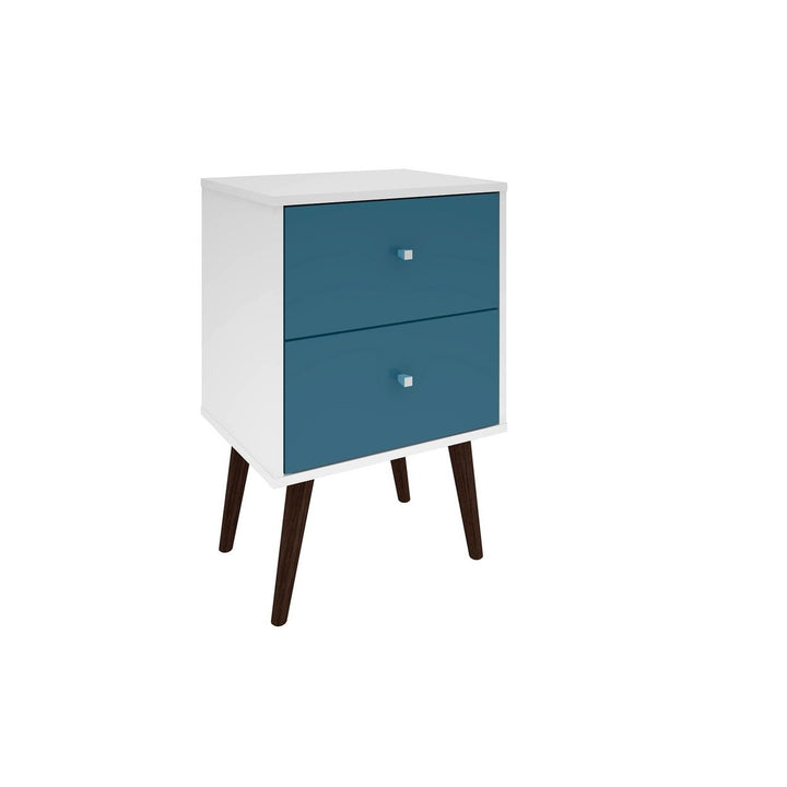 Liberty Mid-Century Modern Nightstand 2.0 with 2 Full Extension Drawers with Solid Wood Legs Image 3