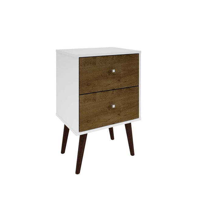 Liberty Mid-Century Modern Nightstand 2.0 with 2 Full Extension Drawers with Solid Wood Legs Image 5