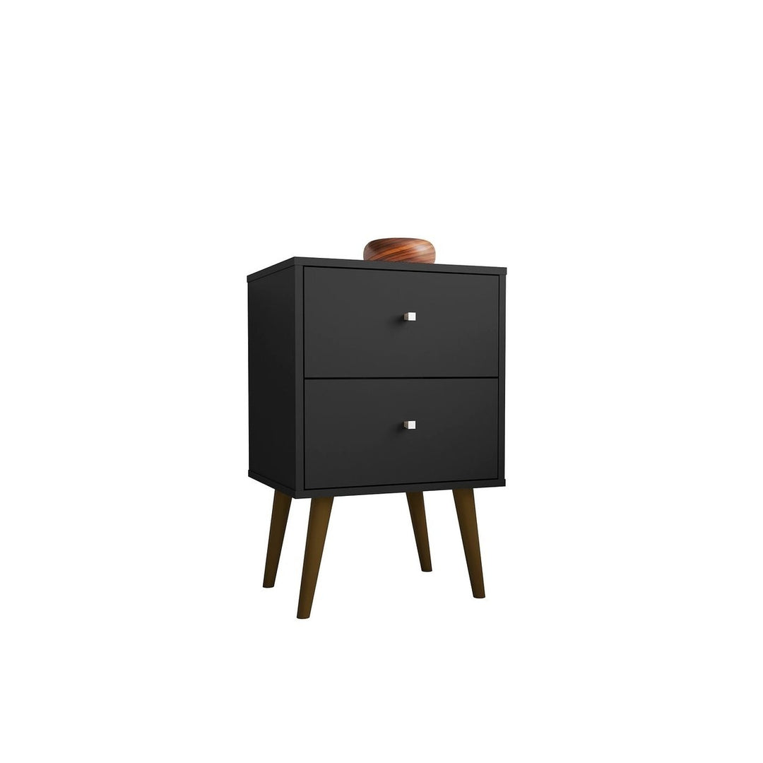 Liberty Mid-Century Modern Nightstand 2.0 with 2 Full Extension Drawers with Solid Wood Legs Image 6