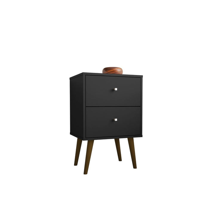 Liberty Mid-Century Modern Nightstand 2.0 with 2 Full Extension Drawers with Solid Wood Legs Image 6