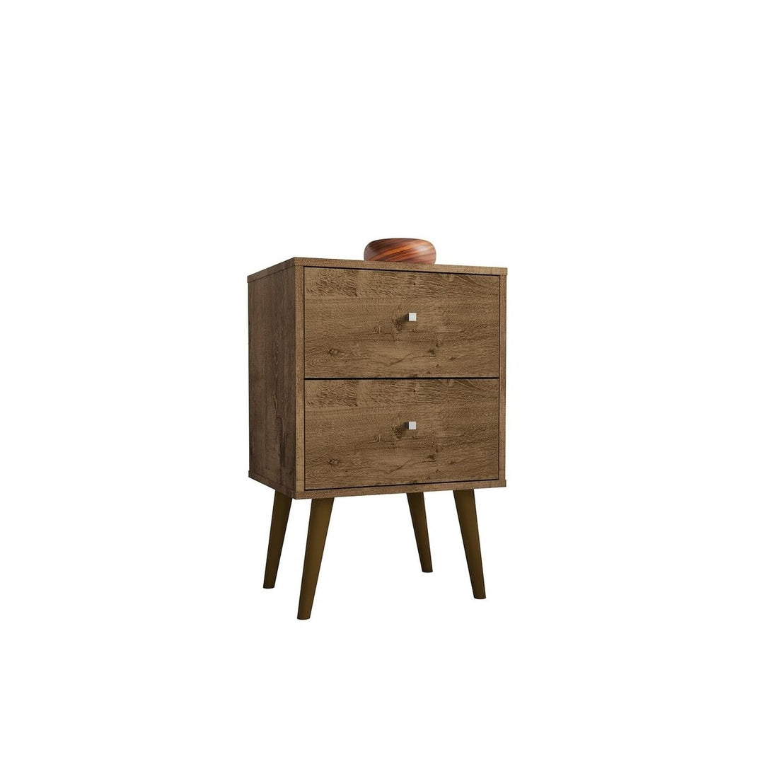 Liberty Mid-Century Modern Nightstand 2.0 with 2 Full Extension Drawers with Solid Wood Legs Image 7