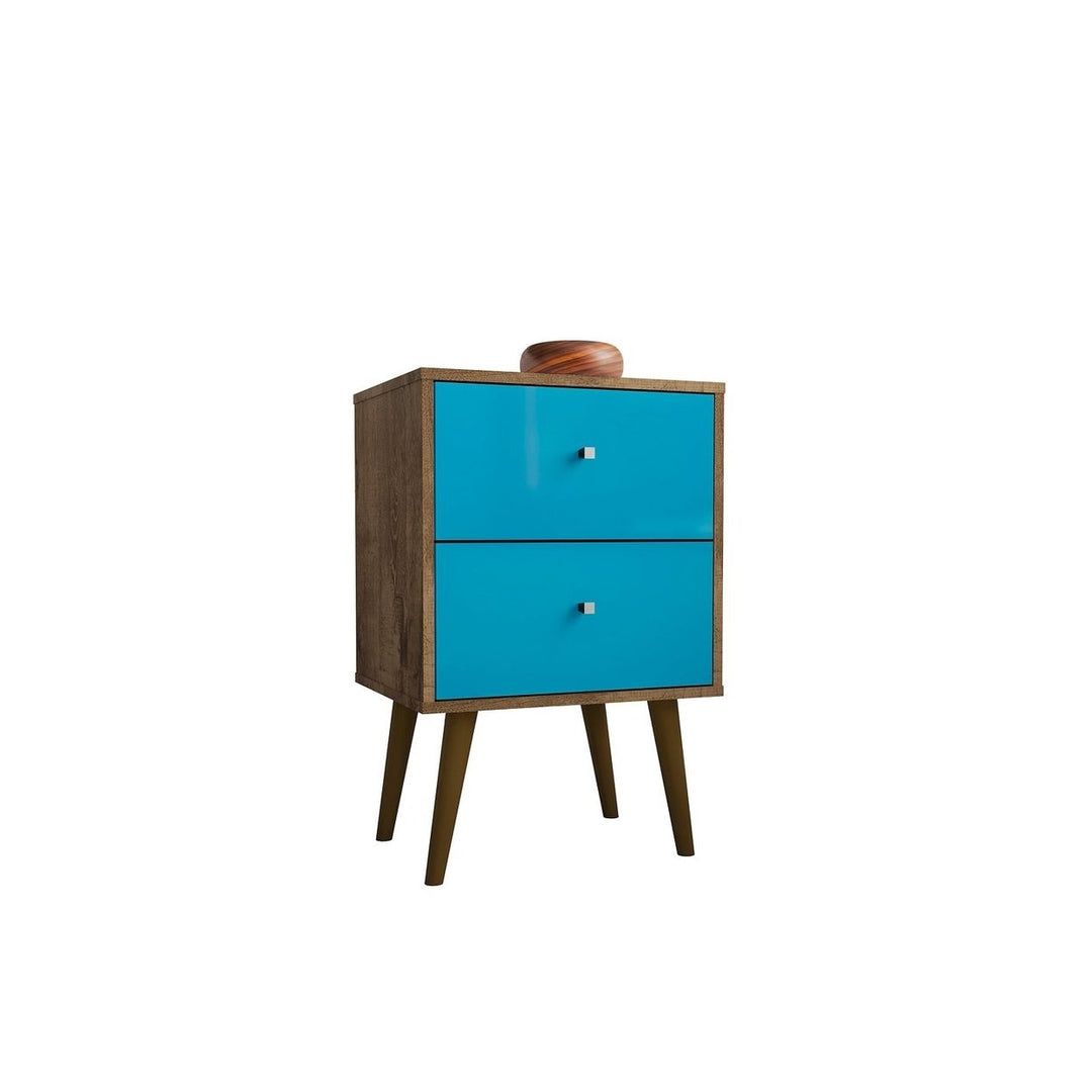 Liberty Mid-Century Modern Nightstand 2.0 with 2 Full Extension Drawers with Solid Wood Legs Image 8