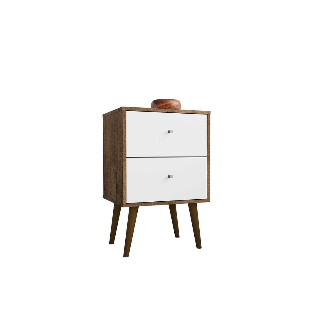 Liberty Mid-Century Modern Nightstand 2.0 with 2 Full Extension Drawers with Solid Wood Legs Image 10
