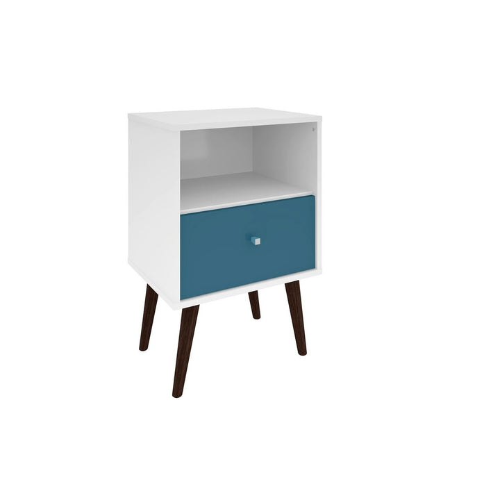 Liberty Mid-Century Modern Nightstand 1.0 with 1 Cubby Space and 1 Drawer with Solid Wood Legs Image 3