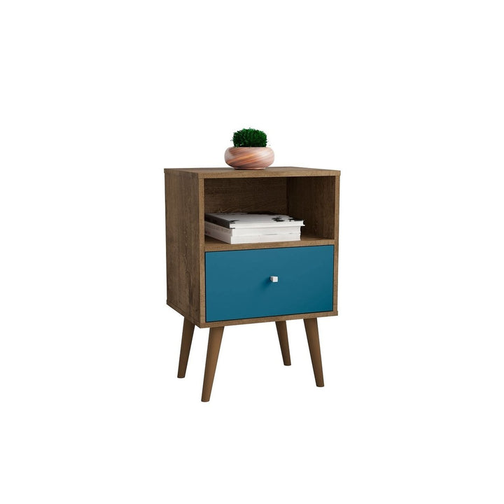 Liberty Mid-Century Modern Nightstand 1.0 with 1 Cubby Space and 1 Drawer with Solid Wood Legs Image 8