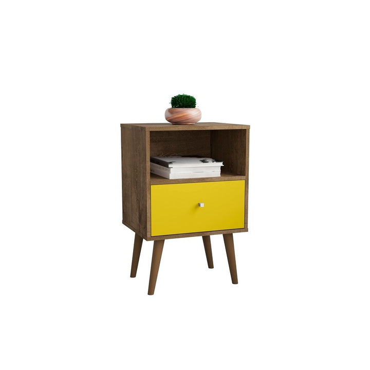 Liberty Mid-Century Modern Nightstand 1.0 with 1 Cubby Space and 1 Drawer with Solid Wood Legs Image 9