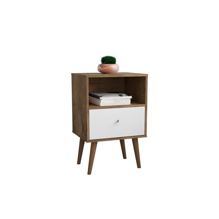 Liberty Mid-Century Modern Nightstand 1.0 with 1 Cubby Space and 1 Drawer with Solid Wood Legs Image 10