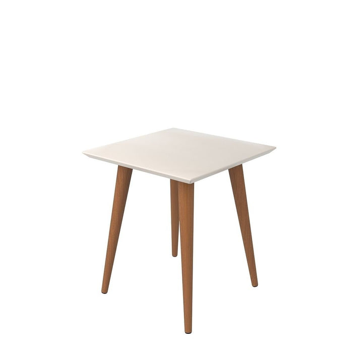 Utopia 19.84" High Square End Table With Splayed Wooden Legs Gloss Image 1