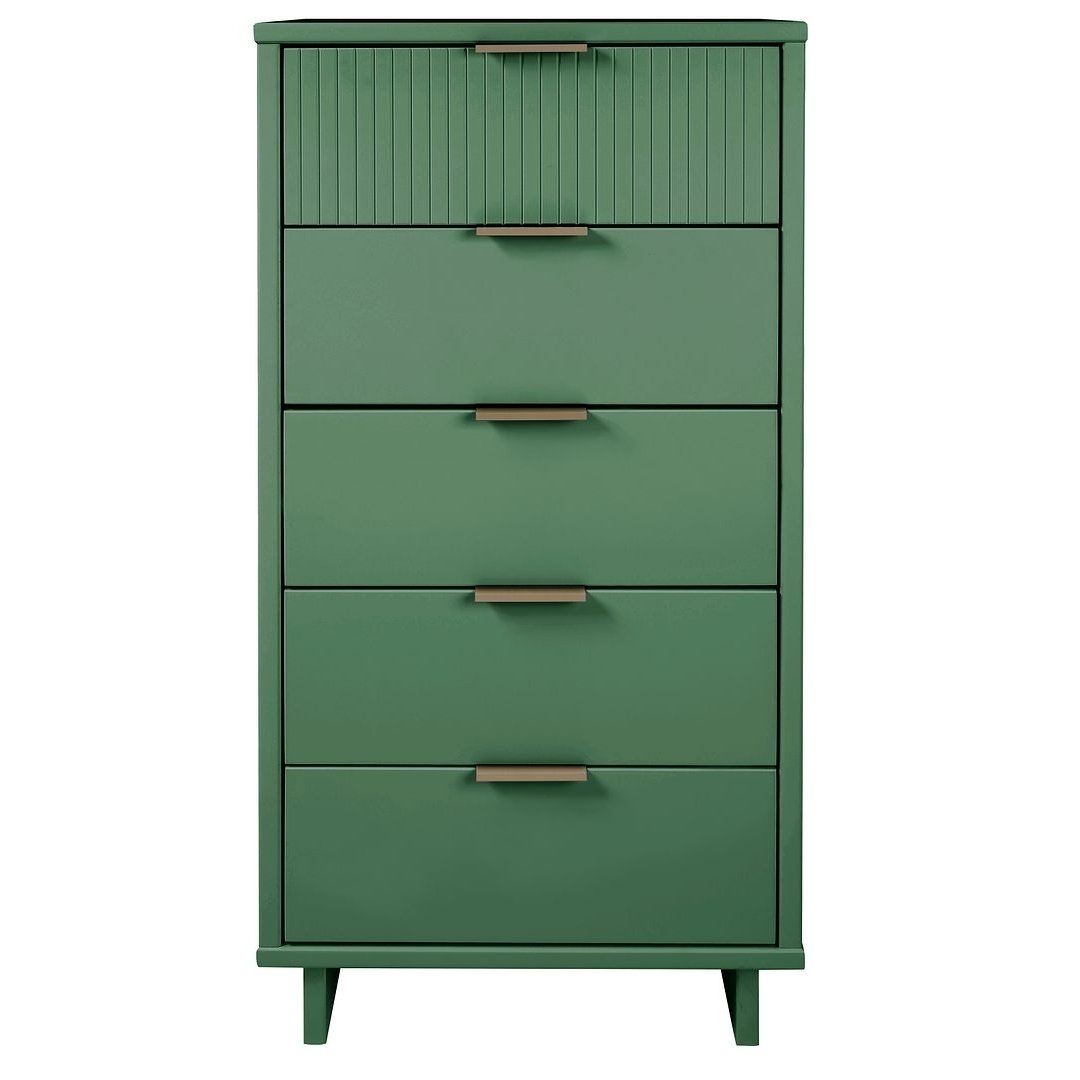 Granville Tall 23.62" Modern Narrow Dresser with 5 Full Extension Drawers Image 5