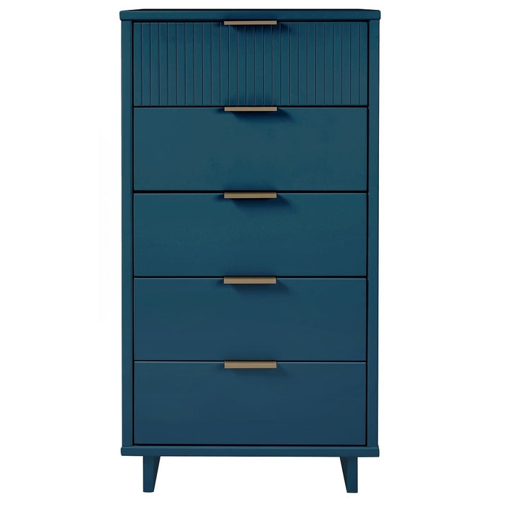 Granville Tall 23.62" Modern Narrow Dresser with 5 Full Extension Drawers Image 6