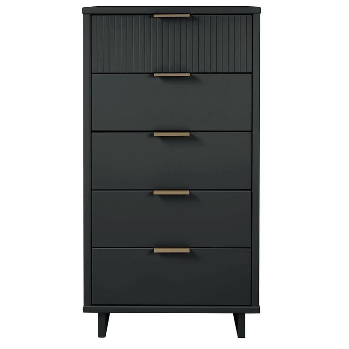 Granville Tall 23.62" Modern Narrow Dresser with 5 Full Extension Drawers Image 7