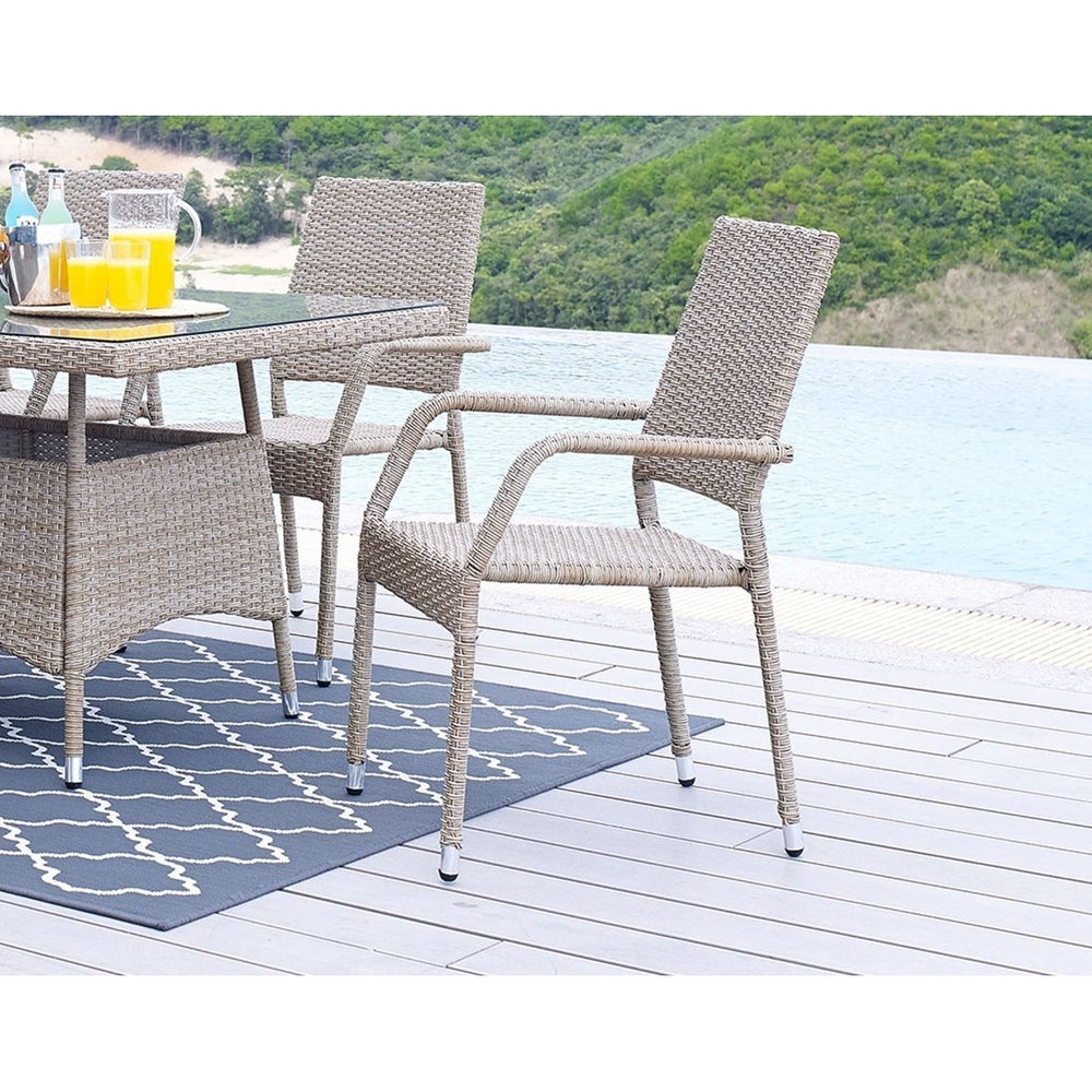 Genoa Patio Dining Armchair in Nature Tan Weave Image 2