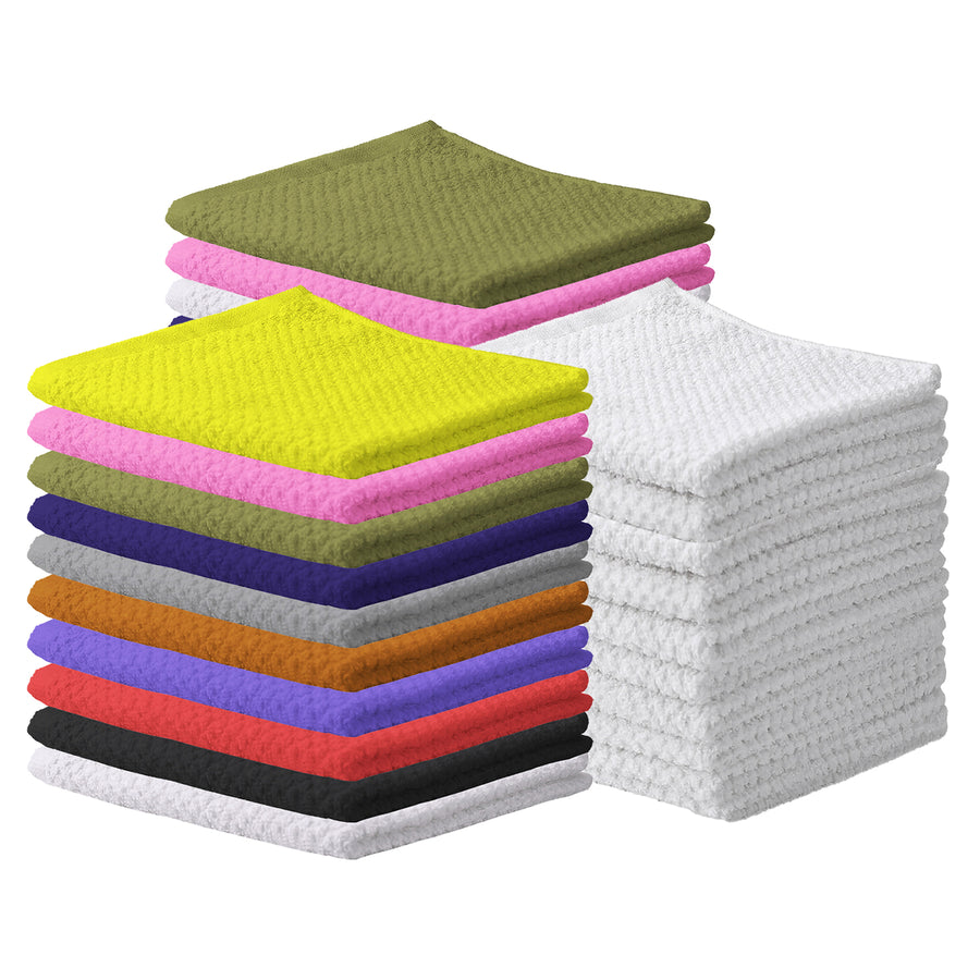 10-Pack: Multipurpose Super Absorbent Ultra Soft 100% Cotton Ring Spun Stitched Wash cloths Image 1