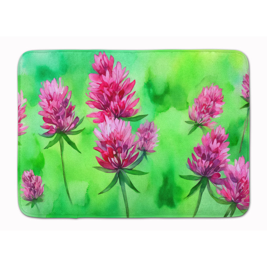 Vermont Red Clover in Watercolor Memory Foam Kitchen Mat Image 1