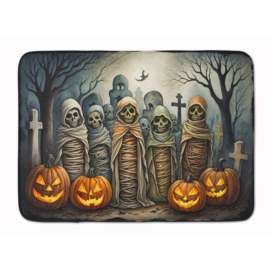 Mummies Spooky Halloween Memory Foam Kitchen Mat Image 1