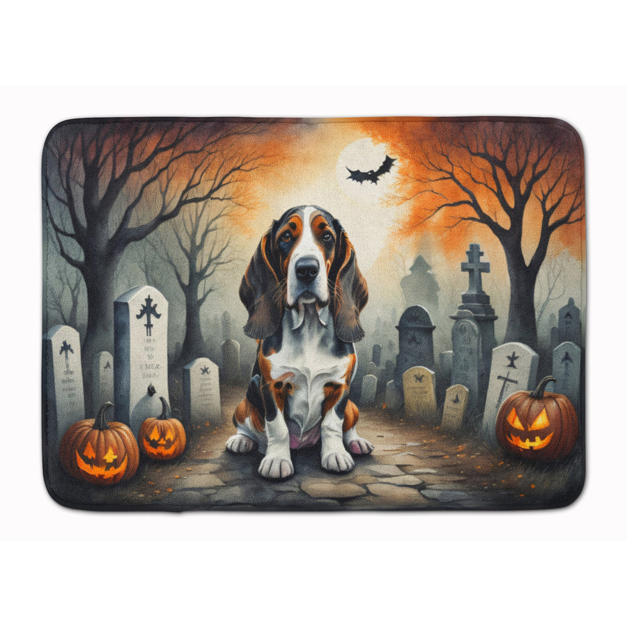 Basset Hound Spooky Halloween Memory Foam Kitchen Mat Image 1