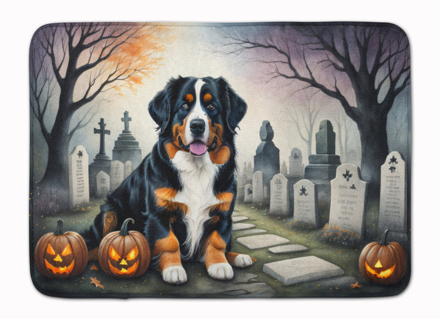 Bernese Mountain Dog Spooky Halloween Memory Foam Kitchen Mat Image 1