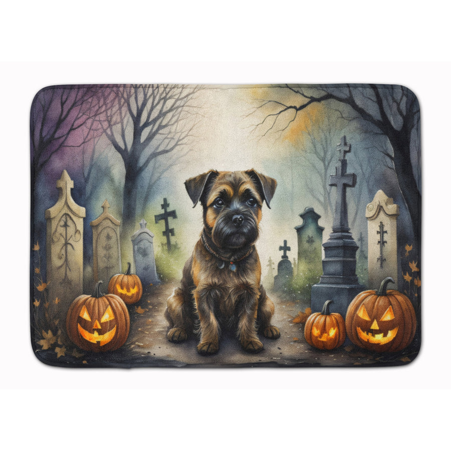 Border Terrier Spooky Halloween Memory Foam Kitchen Mat Image 1
